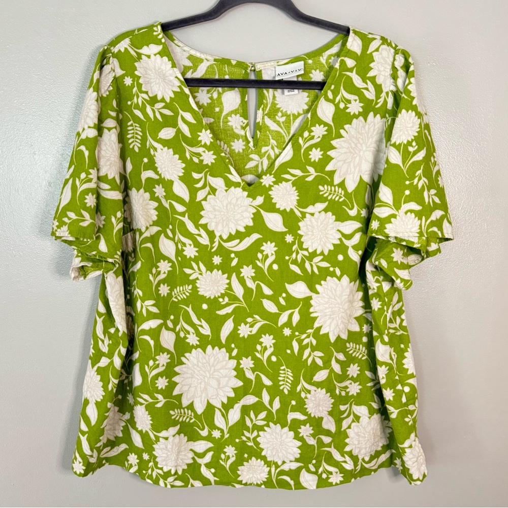 Ava&Viv Linen-Blend Top